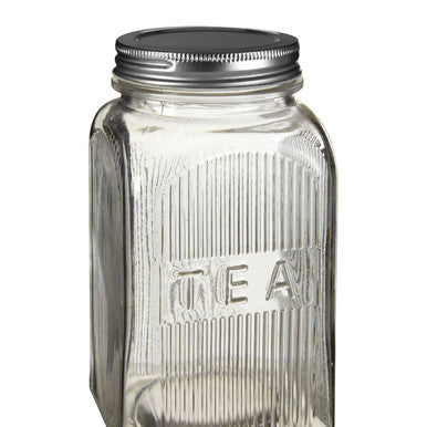 Luca Set Of Three Glass Jars With Silver Lids