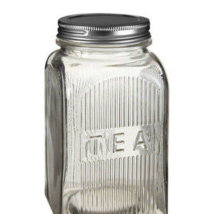 Luca Set Of Three Glass Jars With Silver Lids