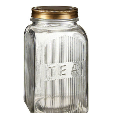 Luca Set Of Three Glass Jars With Gold Finish Lids