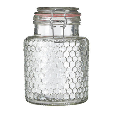 Apiary Pink Seal Small Glass Jar.