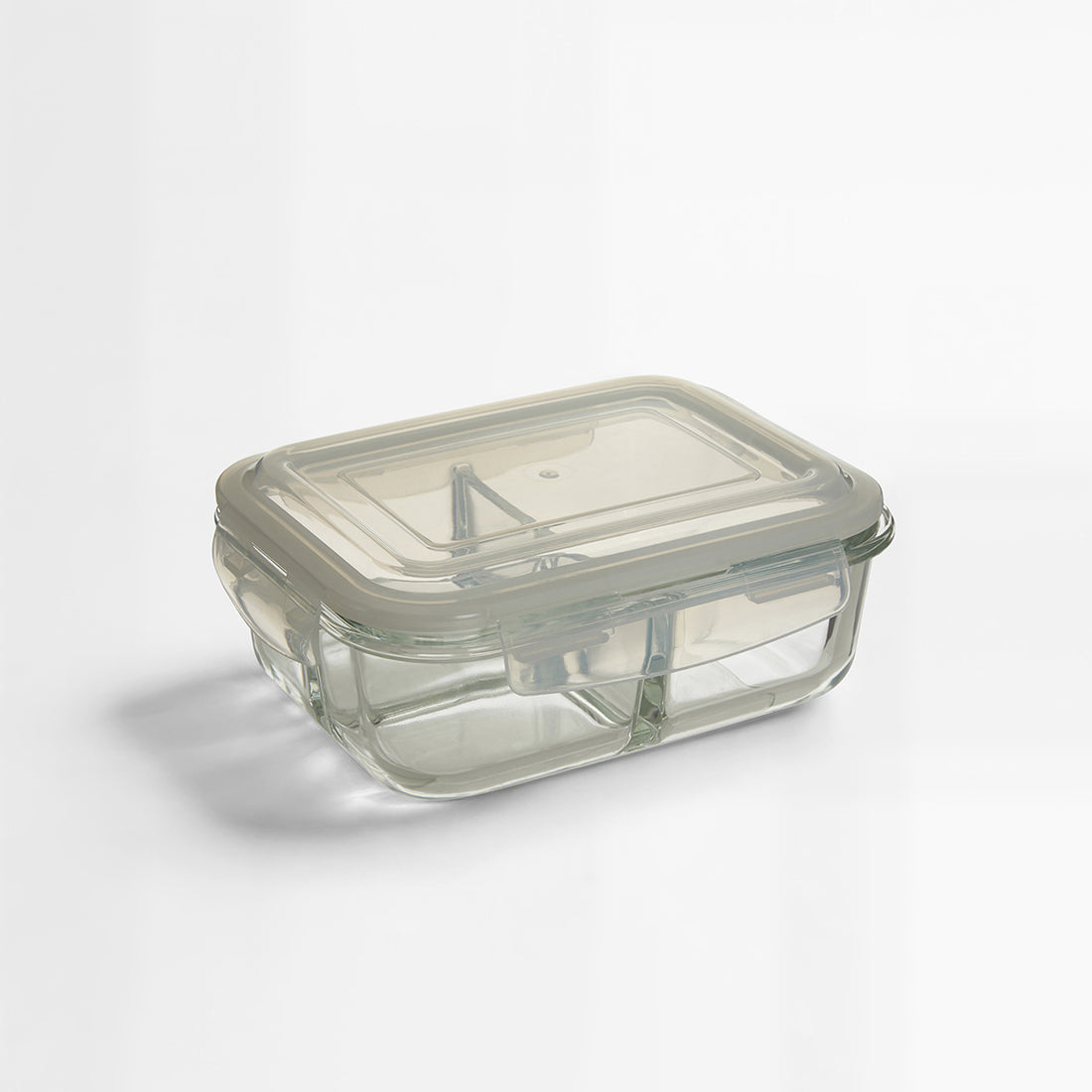 Freska 3 Section Rectangular Glass Container With Lid 1040 ml