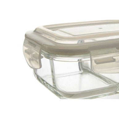 Freska 3 Section Rectangular Glass Container With Lid 1520 Ml
