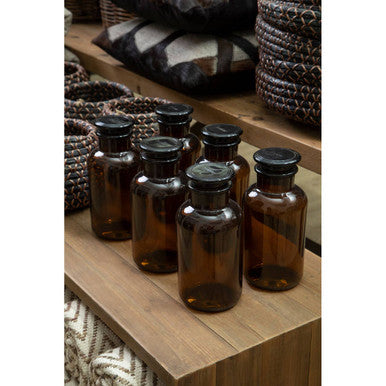 Apothecary Large Amber Glass Bottle