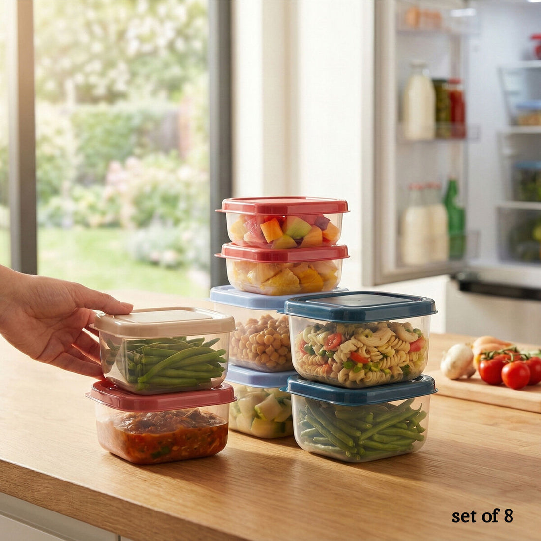 Set Of 8 Multicolour Mini Storage Containers