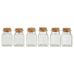 Set of 6 Square Small Glass Jars | Tromso