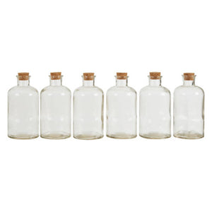 Set of 6 Round Glass Bottles | Tromso