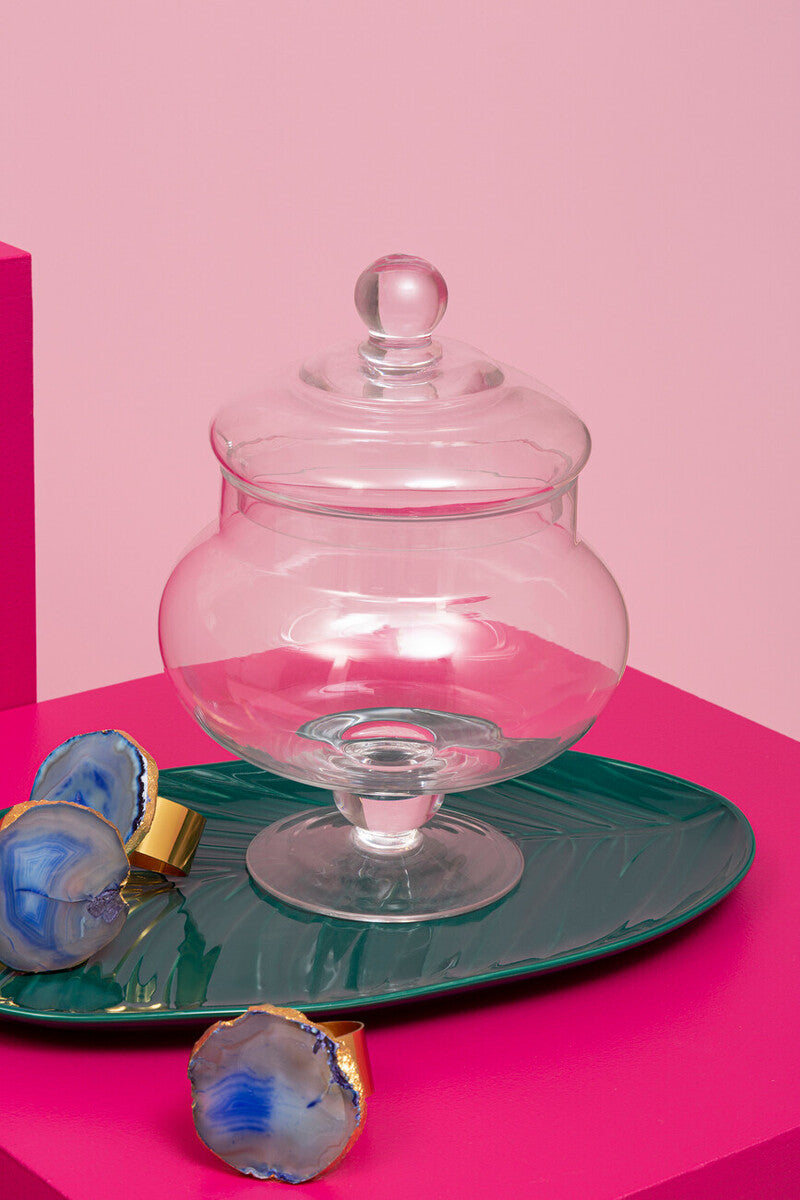 Olivia Clear Glass Small Candy Storage Jar