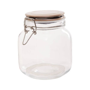 Square 1050Ml Glass Jar With Champagne Lid | Luca