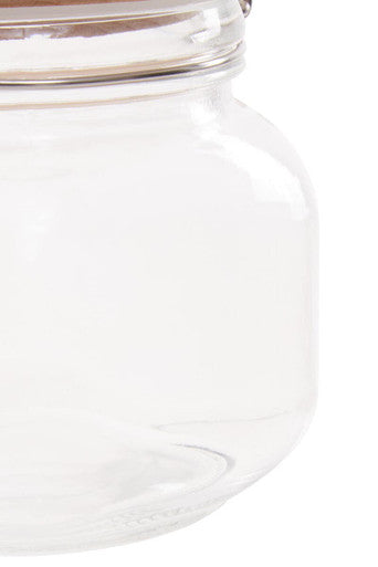 Luca Square 800Ml Glass Jar With Wooden Lid