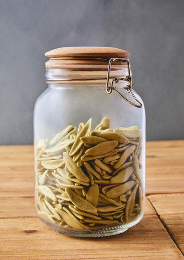 Luca Square 1550Ml Glass Jar With Wooden Lid