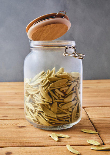 Luca Square 1550Ml Glass Jar With Wooden Lid