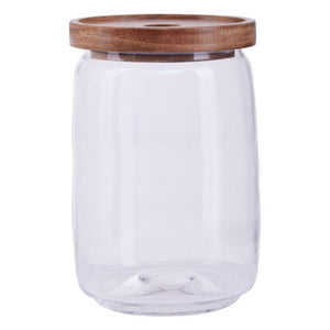 Glass Storage Jar with Acacia Lid 1260 Ml | Tromso