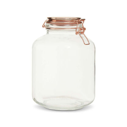 3000Ml Sqr Glass Jar Clip Top Rose Gold Lid