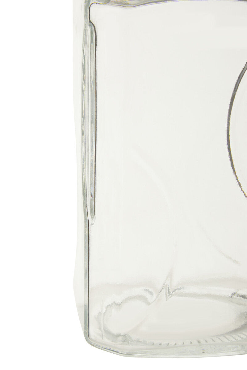 1040Ml Sqr Glass Jar Rose Gold Lid