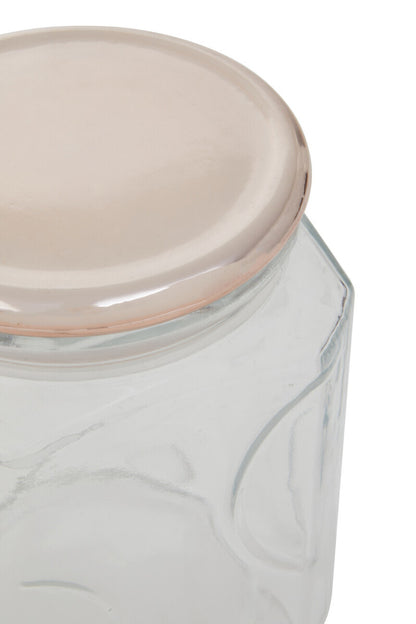 1850Ml Sqr Glass Jar Rose Gold Lid
