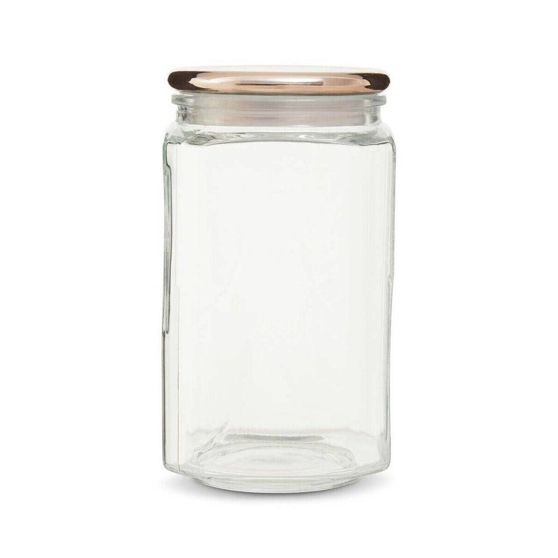 2300Ml Sqr Glass Jar Rose Gold Lid - Orsina