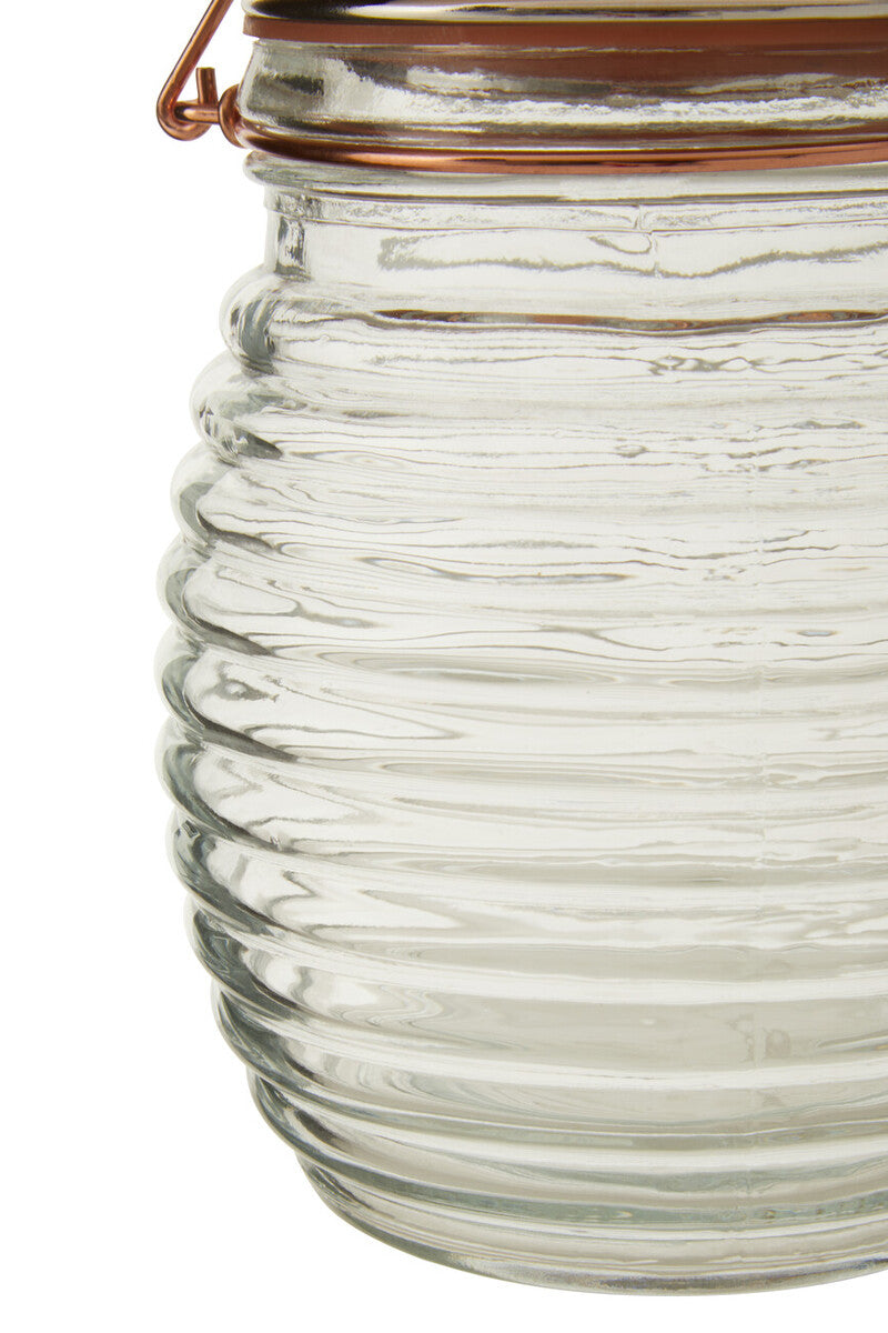 950Ml Rnd Glass Jar Clip Top Rose Gold Lid