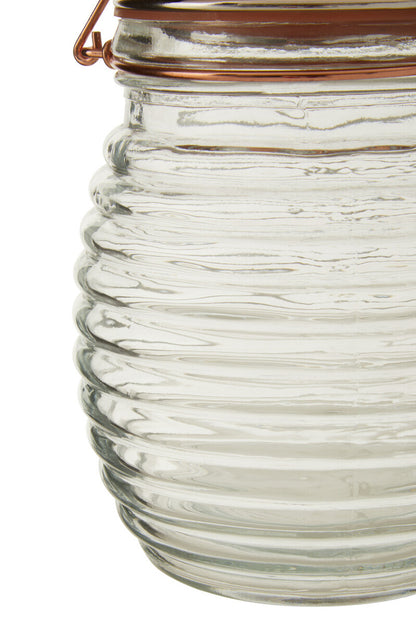 950Ml Rnd Glass Jar Clip Top Rose Gold Lid