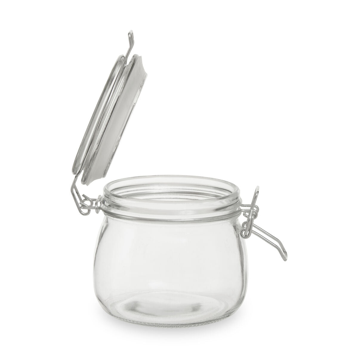 500Ml Rnd Glass Jar Clip Top Clear Lid