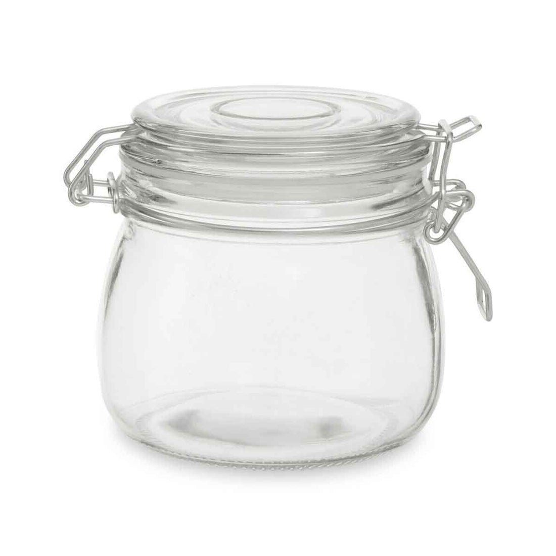 500Ml Rnd Glass Jar Clip Top Clear Lid