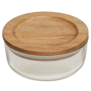 Freska 300Ml Glass Container With Acacia Lid