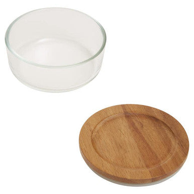 Freska 300Ml Glass Container With Acacia Lid