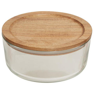 Freska 850Ml Glass Container With Acacia Lid