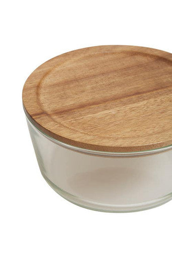 Freska 1650Ml Glass Container With Acacia Lid