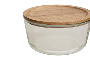 Freska 1650Ml Glass Container With Acacia Lid