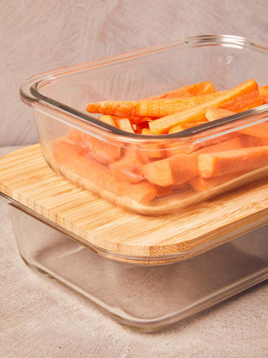 Freska 1040Ml Glass Container With Bamboo Lid