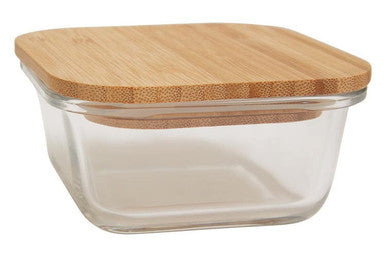 Freska 320Ml Glass Container With Bamboo Lid