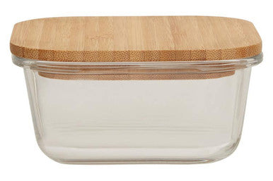 Freska 520Ml Glass Container With Bamboo Lid