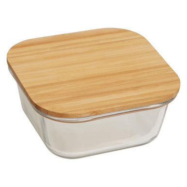 Freska 800Ml Glass Container With Bamboo Lid