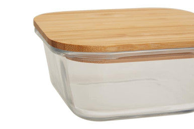 Freska 800Ml Glass Container With Bamboo Lid