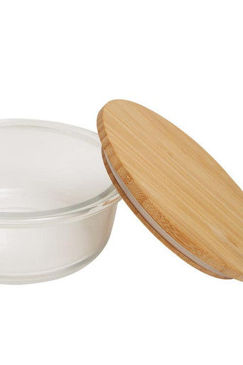 Freska 400Ml Glass Container With Bamboo Lid
