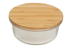 Freska 620Ml Glass Container With Bamboo Lid