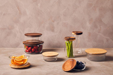 Freska 620Ml Glass Container With Bamboo Lid
