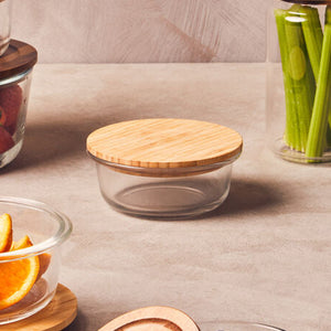 Freska 620Ml Glass Container With Bamboo Lid