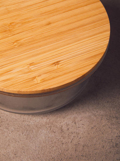 Freska 950Ml Glass Container With Bamboo Lid