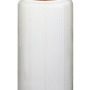 Ribbed Round Glass Jar with Acacia Wood Lid 1200ml | Freska