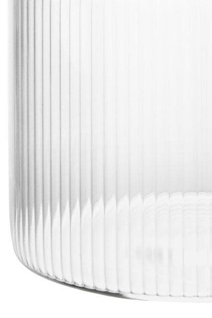 Freska Ribbed Round Glass Jar with Acacia Wood Lid 540ml