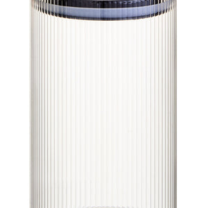 Ribbed Round Glass Jar with Silver Lid 1000ml | Freska
