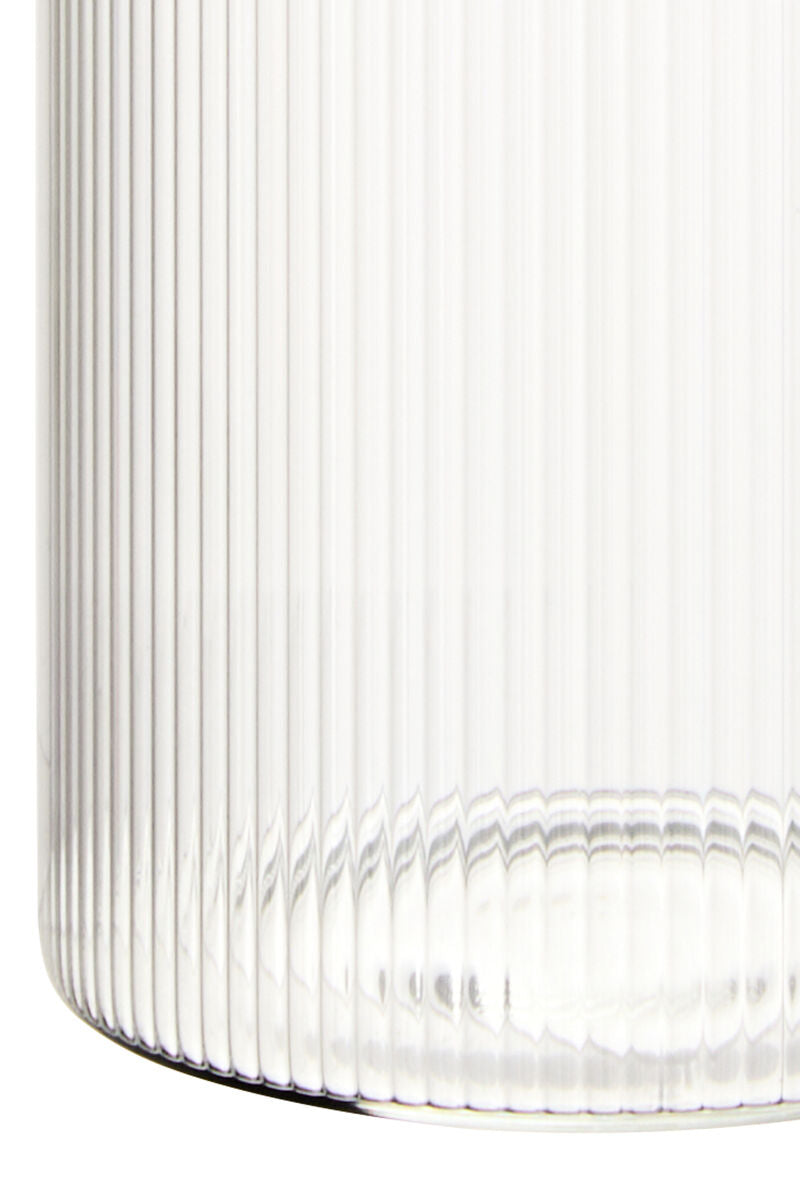Freska Ribbed Round Glass Jar with Silver Lid 1000ml