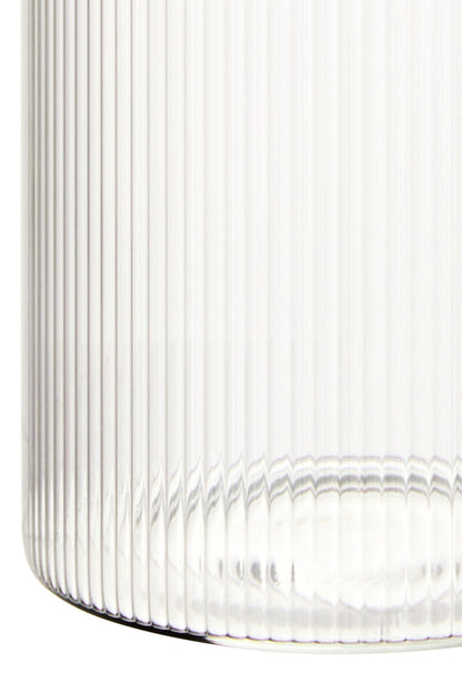 Freska Ribbed Round Glass Jar with Silver Lid 1000ml