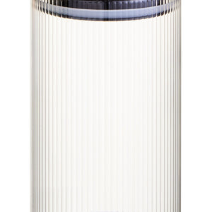 Ribbed Round Glass Jar with Black Lid 1000ml | Freska