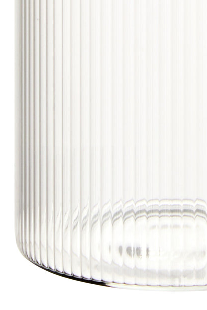 Freska Ribbed Round Glass Jar with Black Lid 1000ml