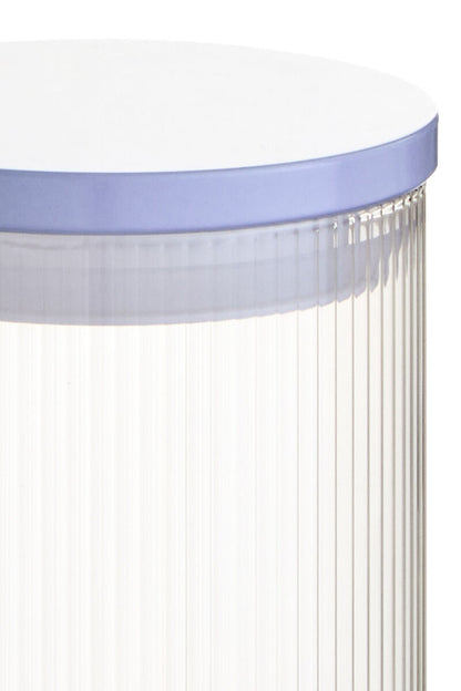 Freska Ribbed Round Glass Jar with White Lid 1000ml