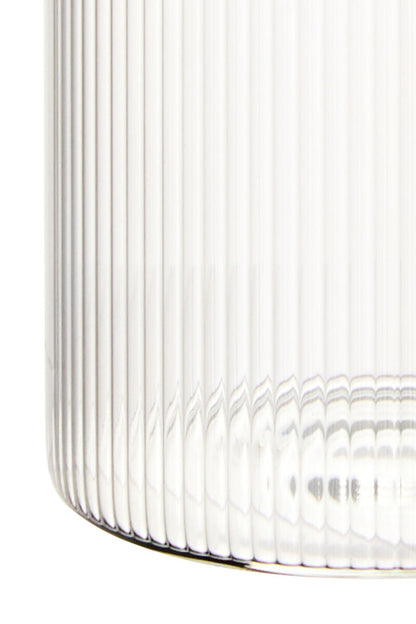 Freska Ribbed Round Glass Jar with Silver Lid 700ml