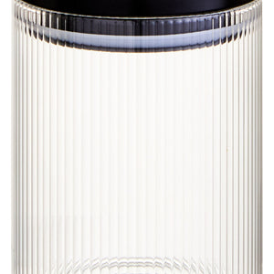 Ribbed Round Glass Jar with Black Lid 700ml | Freska