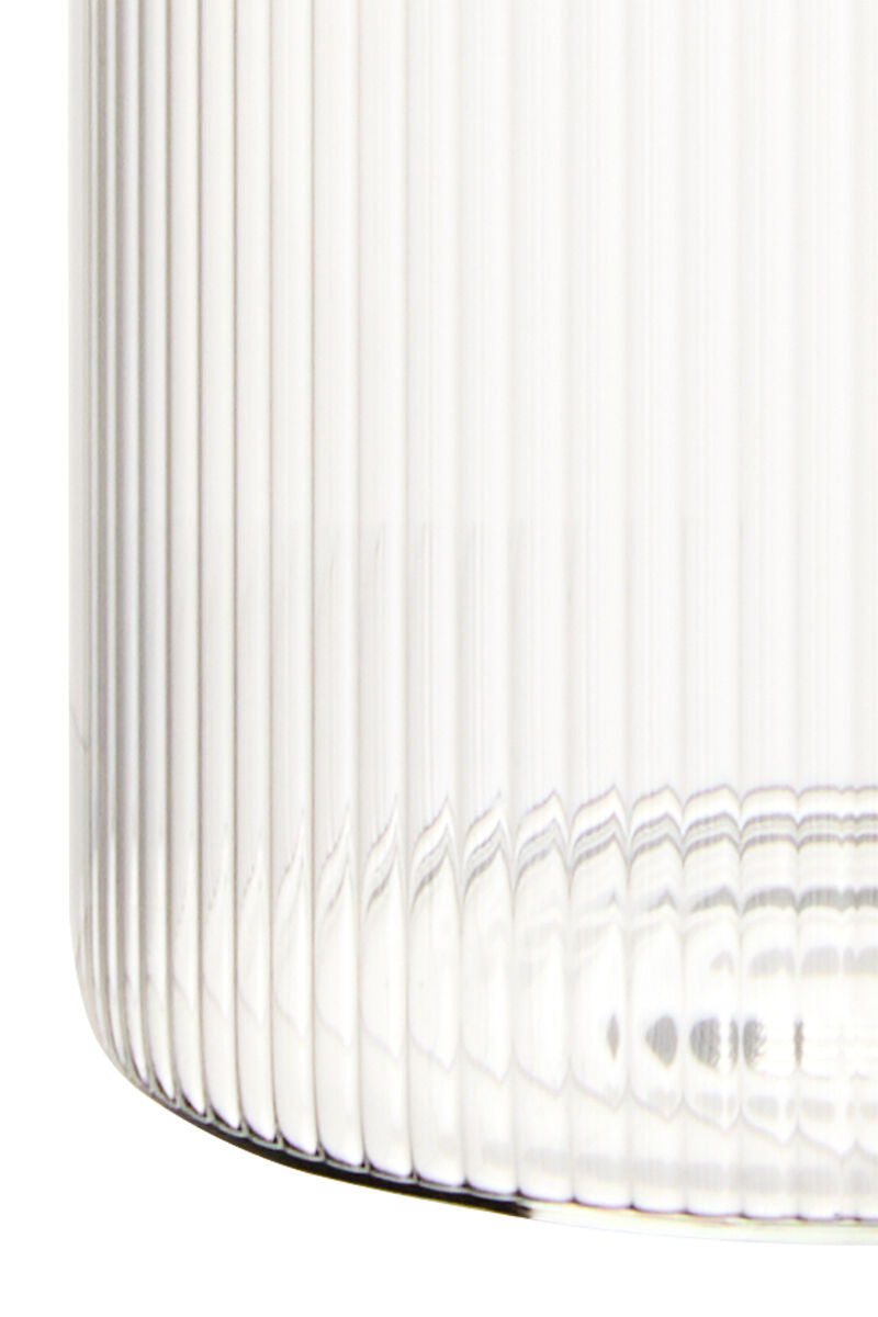Freska Ribbed Round Glass Jar with Black Lid 700ml